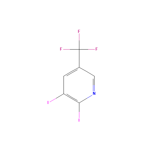 2,3-Diiodo-5-(trifluoromethyl)pyridine (CAS: 1227599-67-8) - Chemical Structure and Molecular Formula 