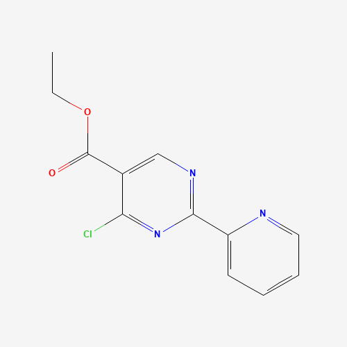 Ethyl 4-chloro-2-(pyridin-2-yl)pyrimidine-5-carboxylate (CAS: 1044770-41-3) - Chemical Structure and Molecular Formula 