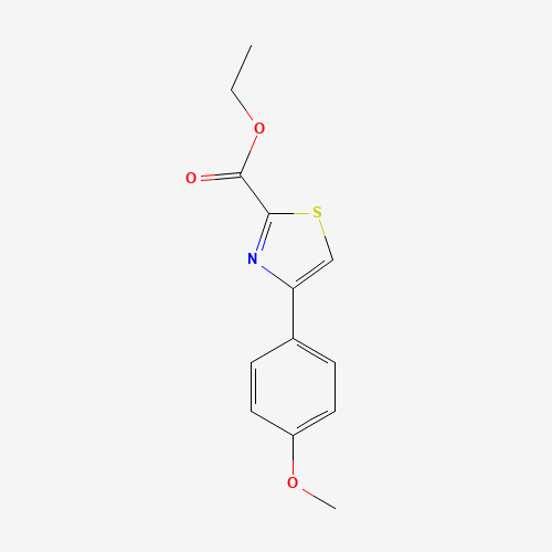 Ethyl 4-(4-methoxyphenyl)-1,3-thiazole-2-carboxylate (CAS: 886366-42-3) - Chemical Structure and Molecular Formula 
