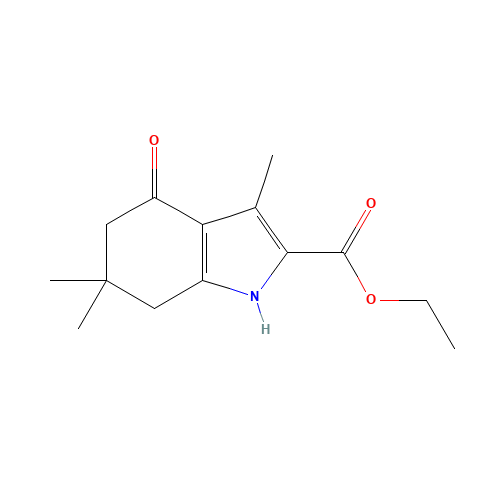 Ethyl 3,6,6-trimethyl-4-oxo-4,5,6,7-tetrahydro-1H-indole-2-carboxylate (CAS: 37711-24-3) - Chemical Structure and Molecular Formula 
