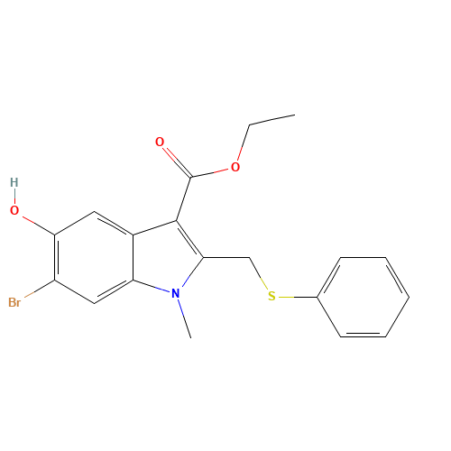 Ethyl 6-bromo-5-hydroxy-1-methyl-2-[(phenylsulfanyl)methyl]-1H-indole-3-carboxylate (CAS: 131707-24-9) - Related Chemical Product