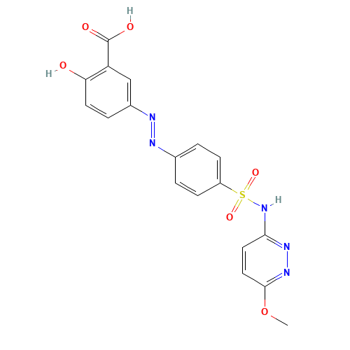 2-Hydroxy-5-[(4-{[(6-methoxy-3-pyridazinyl)amino]-sulfonyl}phenyl)diazenyl]benzoic acid (CAS: 22933-72-8) - Related Chemical Product