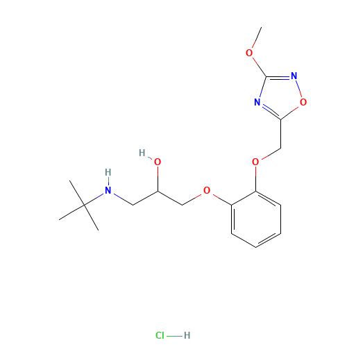 1-(tert-Butylamino)-3-{2-[(3-methoxy-1,2,4-oxadiaz ol-5-yl)methoxy]phenoxy}-2-propanol hydrochloride (CAS: 158446-41-4) - Related Chemical Product