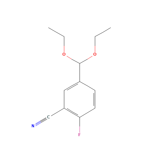 5-(Diethoxymethyl)-2-fluorobenzonitrile (CAS: 1176161-37-7) - Chemical Structure and Molecular Formula 