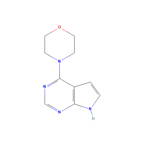4-{7H-Pyrrolo[2,3-d]pyrimidin-4-yl}morpholine (CAS: 90870-83-0) - Chemical Structure and Molecular Formula 