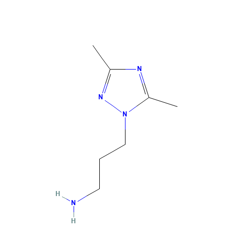 [3-(3,5-Dimethyl-1H-1,2,4-triazol-1-yl)propyl]-amine (CAS: 1060817-15-3) - Chemical Structure and Molecular Formula 
