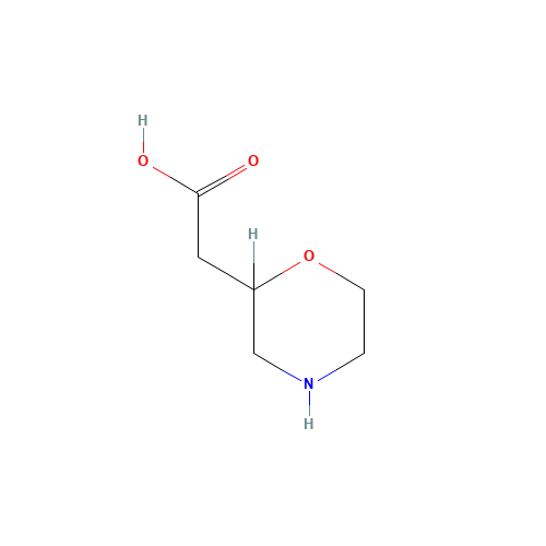 Morpholin-2-ylacetic acid hydrochloride (CAS: 180863-27-8) - Chemical Structure and Molecular Formula 