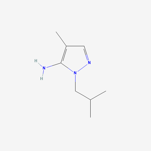 1-Isobutyl-4-methyl-1H-pyrazol-5-amine hydrochloride (CAS: 3702-15-6) - Chemical Structure and Molecular Formula 