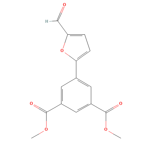 Dimethyl 5-(5-formyl-2-furyl)isophthalate (CAS: 591226-59-4) - Chemical Structure and Molecular Formula 