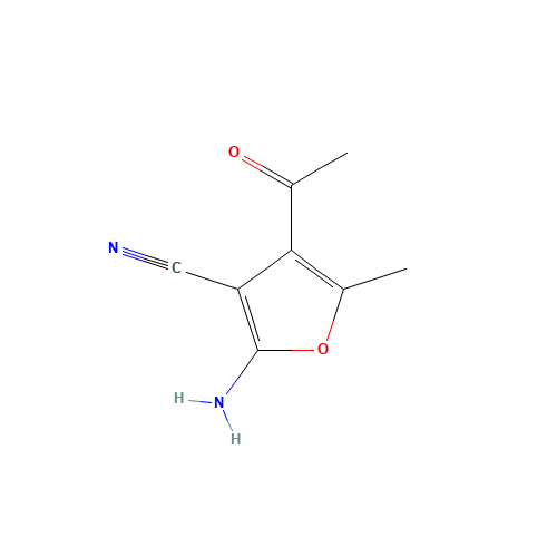 4-Acetyl-2-amino-5-methyl-3-furonitrile (CAS: 108129-35-7) - Chemical Structure and Molecular Formula 