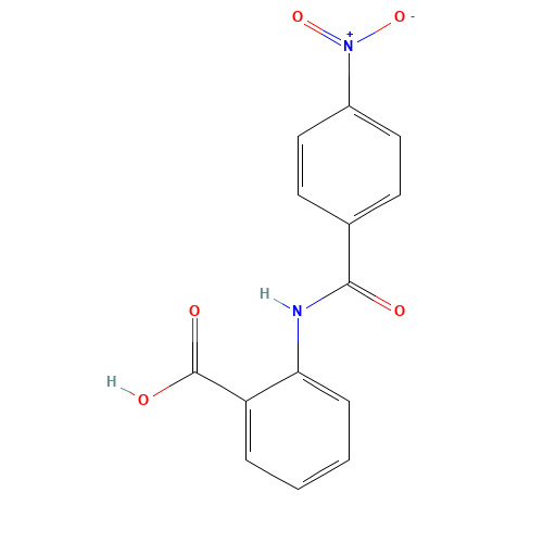 2-[(4-Nitrobenzoyl)amino]benzoic acid (CAS: 6345-04-6) - Chemical Structure and Molecular Formula 