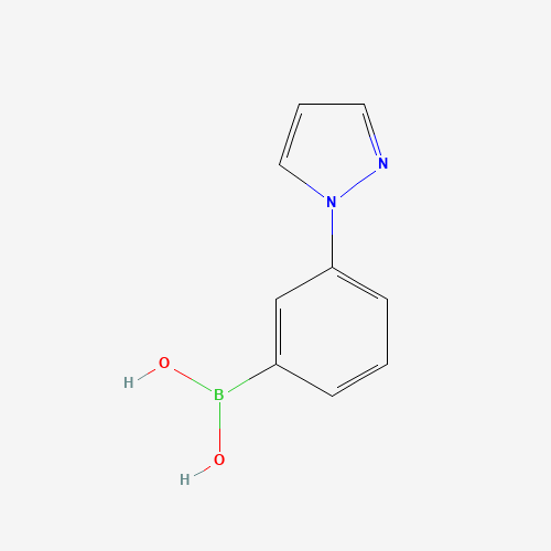 [3-(1H-Pyrazol-1-yl)phenyl]boronic acid (CAS: 476620-22-1) - Chemical Structure and Molecular Formula 