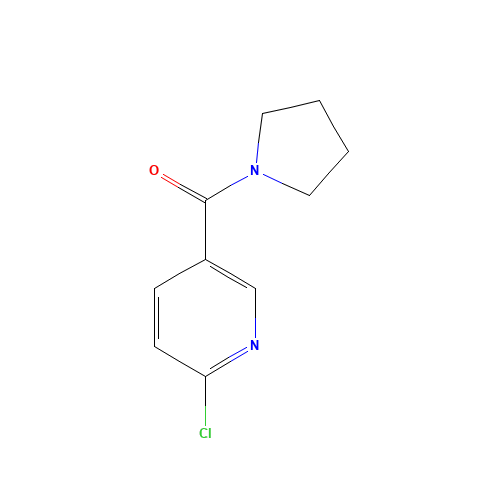 2-Chloro-5-(pyrrolidin-1-ylcarbonyl)pyridine (CAS: 64614-47-7) - Chemical Structure and Molecular Formula 
