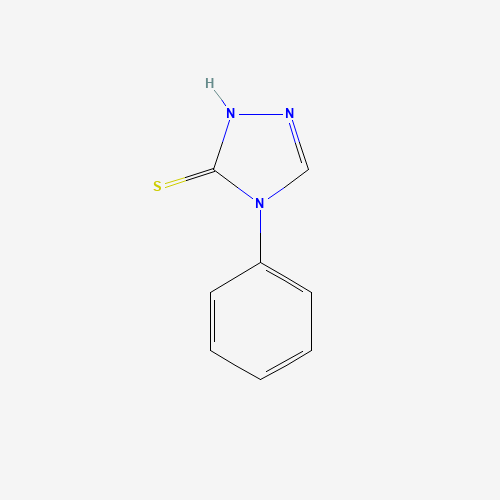 4-Phenyl-4H-1,2,4-triazole-3-thiol (CAS: 5373-72-8) - Chemical Structure and Molecular Formula 
