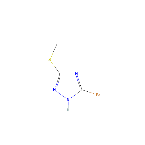 5-Bromo-3-(methylthio)-1H-1,2,4-triazole (CAS: 15777-62-5) - Chemical Structure and Molecular Formula 