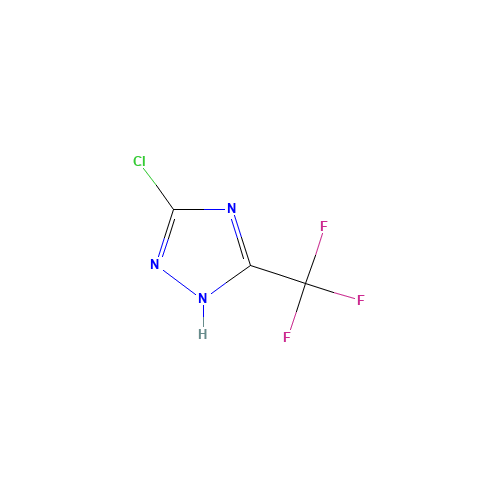 3-Chloro-5-(trifluoromethyl)-1H-1,2,4-triazole (CAS: 1199215-88-7) - Chemical Structure and Molecular Formula 
