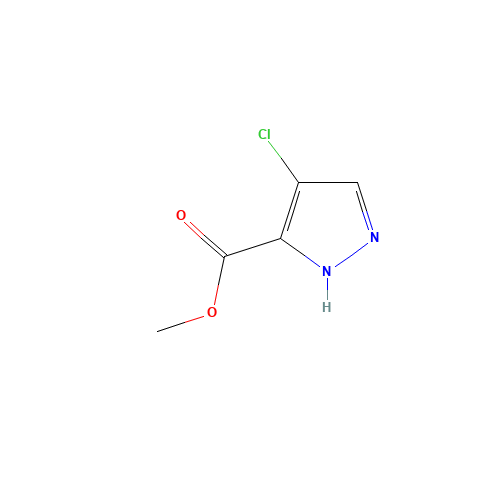 Methyl 4-chloro-1H-pyrazole-3-carboxylate (CAS: 1005584-90-6) - Chemical Structure and Molecular Formula 