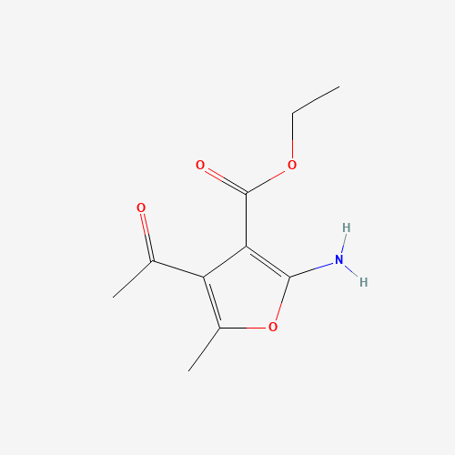 Ethyl 4-acetyl-2-amino-5-methyl-3-furoate (CAS: 99076-38-7) - Chemical Structure and Molecular Formula 