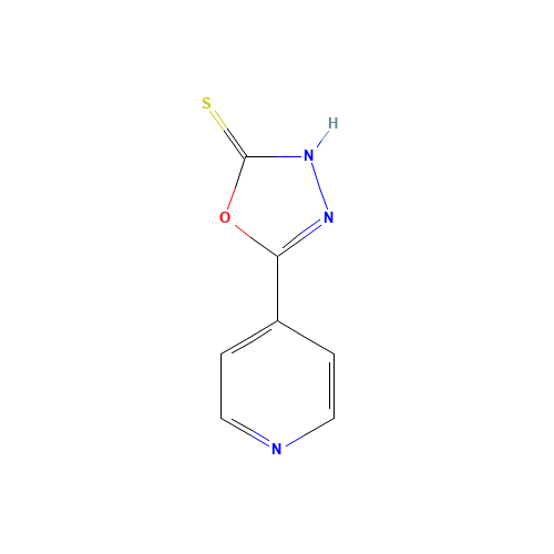 5-Pyridin-4-yl-1,3,4-oxadiazole-2-thiol (CAS: 15264-63-8) - Chemical Structure and Molecular Formula 