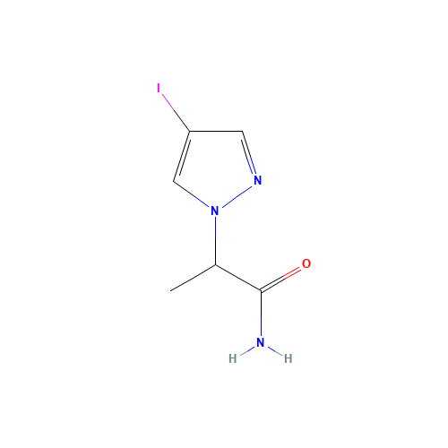 2-(4-Iodo-1H-pyrazol-1-yl)propanamide (CAS: 1215295-81-0) - Chemical Structure and Molecular Formula 