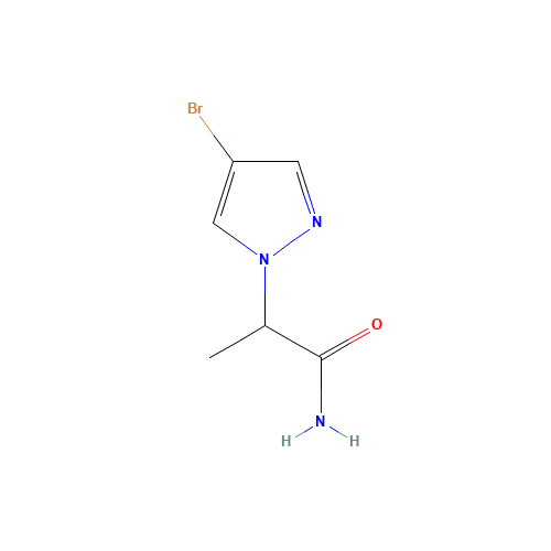 2-(4-Bromo-1H-pyrazol-1-yl)propanamide (CAS: 1183357-58-5) - Chemical Structure and Molecular Formula 