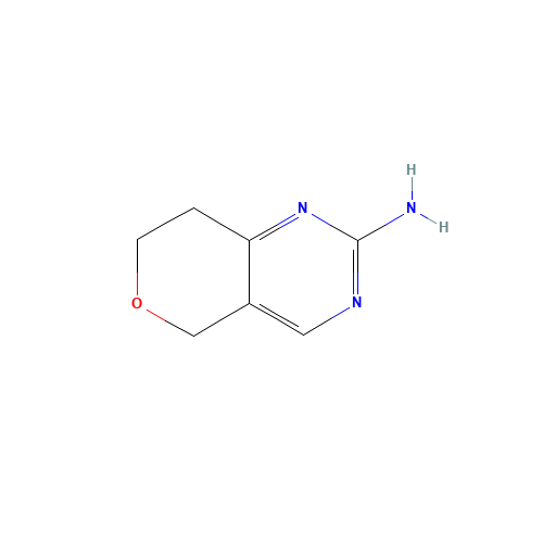 7,8-Dihydro-5H-pyrano[4,3-d]pyrimidin-2-amine (CAS: 1211486-21-3) - Chemical Structure and Molecular Formula 