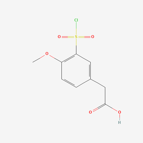 [3-(Chlorosulfonyl)-4-methoxyphenyl]acetic acid (CAS: 104967-35-3) - Chemical Structure and Molecular Formula 