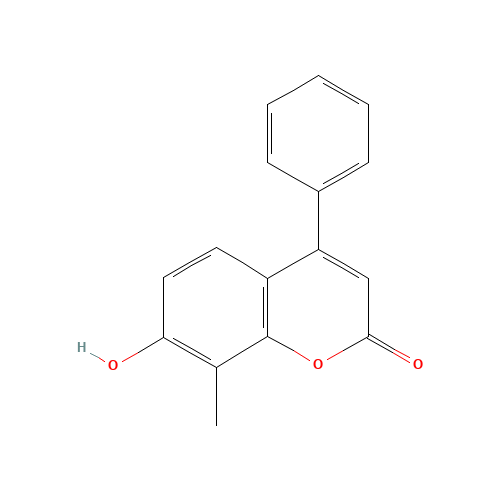 7-Hydroxy-8-methyl-4-phenyl-2H-chromen-2-one (CAS: 21392-48-3) - Chemical Structure and Molecular Formula 