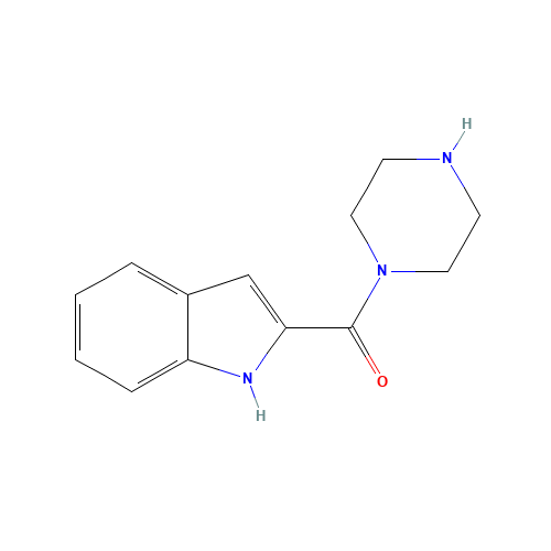2-(Piperazin-1-ylcarbonyl)-1H-indole (CAS: 136818-95-6) - Chemical Structure and Molecular Formula 