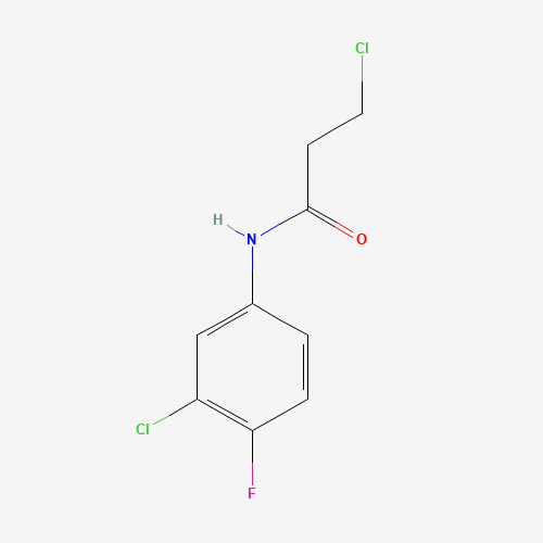 3-Chloro-N-(3-chloro-4-fluorophenyl)propanamide (CAS: 131605-66-8) - Chemical Structure and Molecular Formula 