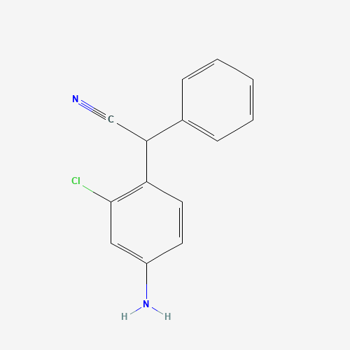 (4-Amino-2-chlorophenyl)(phenyl)acetonitrile (CAS: 4760-53-6) - Chemical Structure and Molecular Formula 