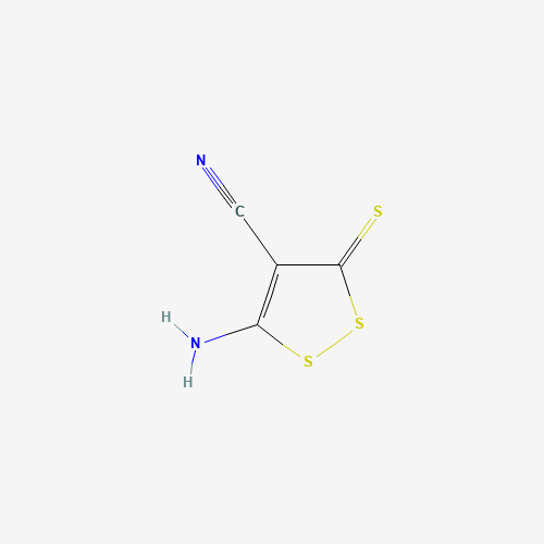 5-Amino-3-thioxo-3H-1,2-dithiole-4-carbonitrile (CAS: 5147-74-0) - Chemical Structure and Molecular Formula 