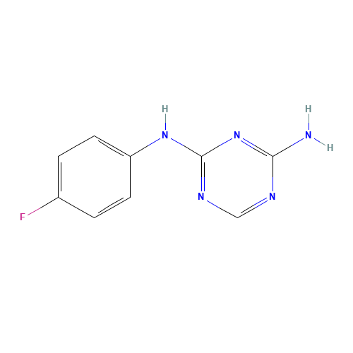 N-(4-Fluorophenyl)-1,3,5-triazine-2,4-diamine (CAS: 1549-50-4) - Chemical Structure and Molecular Formula 