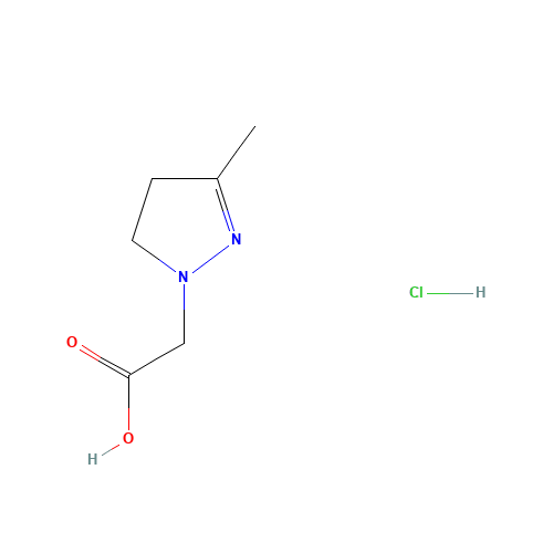 (3-Methyl-4,5-dihydro-1H-pyrazol-1-yl)acetic acid hydrochloride (CAS: 1134333-91-7) - Chemical Structure and Molecular Formula 