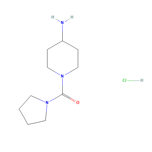 1-(Pyrrolidin-1-ylcarbonyl)piperidin-4-amine hydrochloride (CAS: 889849-93-8) - Chemical Structure and Molecular Formula 