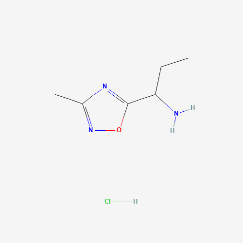 [1-(3-Methyl-1,2,4-oxadiazol-5-yl)propyl]amine hydrochloride (CAS: 1018475-23-4) - Chemical Structure and Molecular Formula 