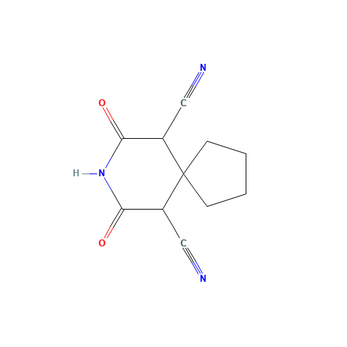 7,9-Dioxo-8-azaspiro[4.5]decane-6,10-dicarbonitrile (CAS: 42940-56-7) - Chemical Structure and Molecular Formula 