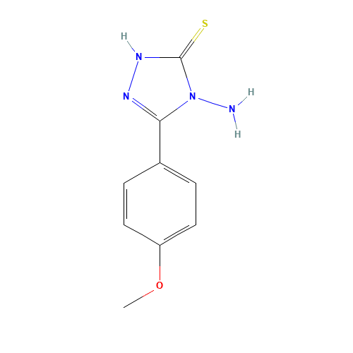 4-Amino-5-(4-methoxyphenyl)-4H-1,2,4-triazole-3-thiol (CAS: 36209-49-1) - Chemical Structure and Molecular Formula 