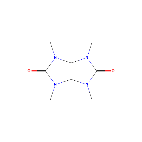 1,3,4,6-Tetramethyltetrahydroimidazo[4,5-d]-imidazole-2,5(1H,3H)-dione (CAS: 10095-06-4) - Chemical Structure and Molecular Formula 