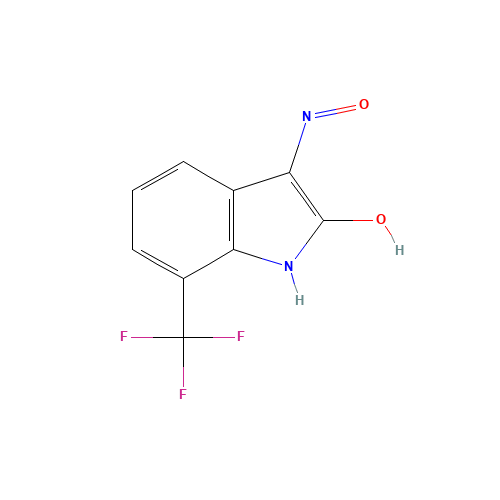 (3Z)-7-(Trifluoromethyl)-1H-indole-2,3-dione 3-oxime (CAS: 74396-78-4) - Chemical Structure and Molecular Formula 