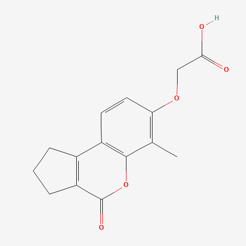 [(6-Methyl-4-oxo-1,2,3,4-tetrahydrocyclopenta[c]-chromen-7-yl)oxy]acetic acid (CAS: 314743-72-1) - Chemical Structure and Molecular Formula 