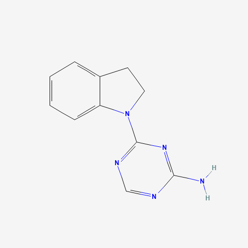 4-(2,3-Dihydro-1H-indol-1-yl)-1,3,5-triazin-2-amine (CAS: 879615-84-6) - Chemical Structure and Molecular Formula 
