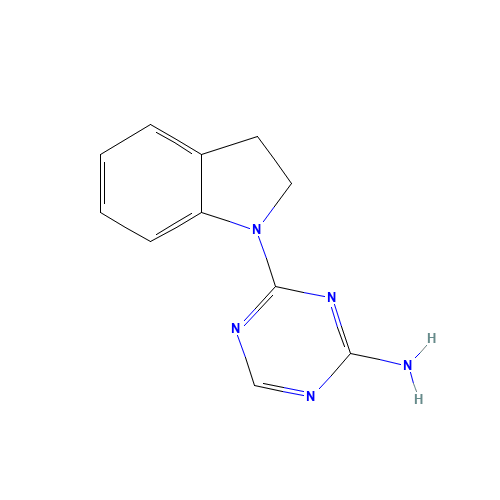 4-(2,3-Dihydro-1H-indol-1-yl)-1,3,5-triazin-2-amine (CAS: 879615-84-6) - Chemical Structure and Molecular Formula 