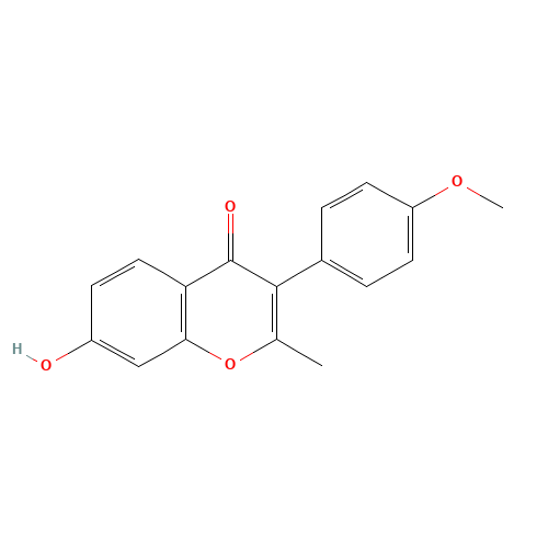 7-Hydroxy-3-(4-methoxyphenyl)-2-methyl-4H-chromen-4-one (CAS: 13004-42-7) - Chemical Structure and Molecular Formula 