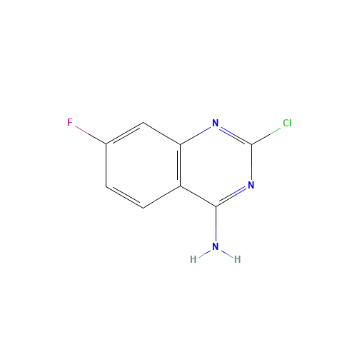 2-Chloro-7-fluoroquinazolin-4-amine (CAS: 1107695-02-2) - Chemical Structure and Molecular Formula 