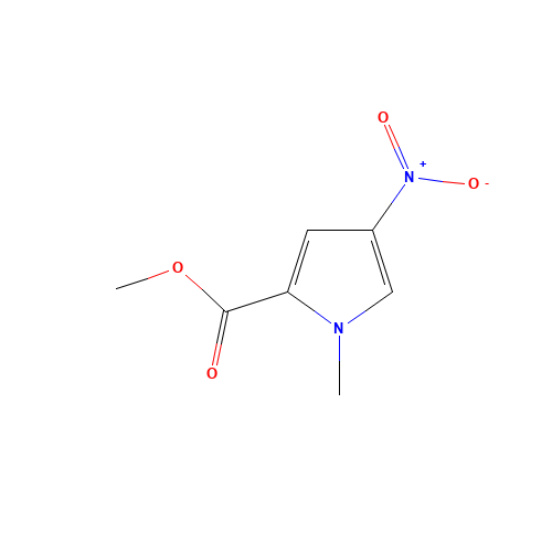 Methyl 1-methyl-4-nitro-1H-pyrrole-2-carboxylate (CAS: 13138-76-6) - Chemical Structure and Molecular Formula 