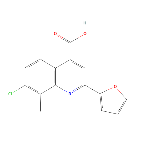 7-Chloro-2-(2-furyl)-8-methylquinoline-4-carboxylic acid (CAS: 588696-22-4) - Chemical Structure and Molecular Formula 