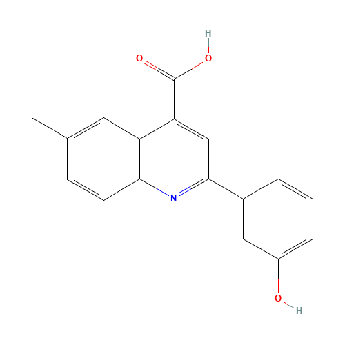2-(3-Hydroxyphenyl)-6-methylquinoline-4-carboxylic acid (CAS: 669740-21-0) - Chemical Structure and Molecular Formula 