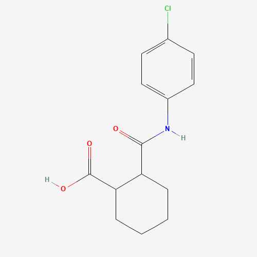 2-{[(4-Chlorophenyl)amino]-carbonyl}cyclohexanecarboxylic acid (CAS: 101937-67-1) - Chemical Structure and Molecular Formula 