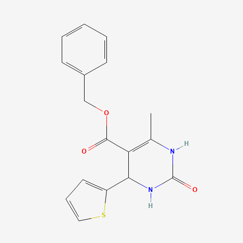 Benzyl 6-methyl-2-oxo-4-(2-thienyl)-1,2,3,4-tetrahydropyrimidine-5-carboxylate (CAS: 312623-13-5) - Chemical Structure and Molecular Formula 